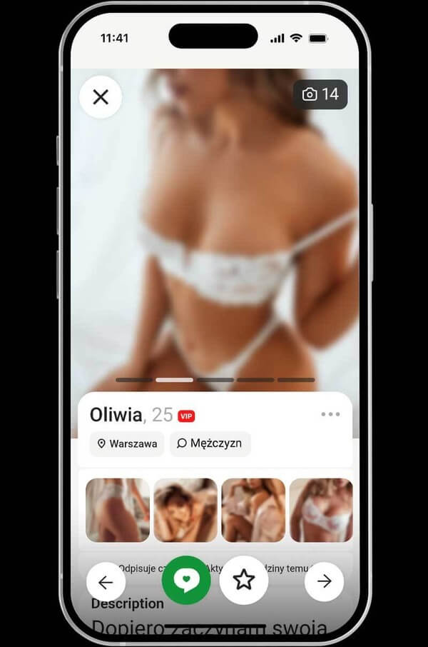 Profil Oliwii na portalu z sex randkami - Erodate