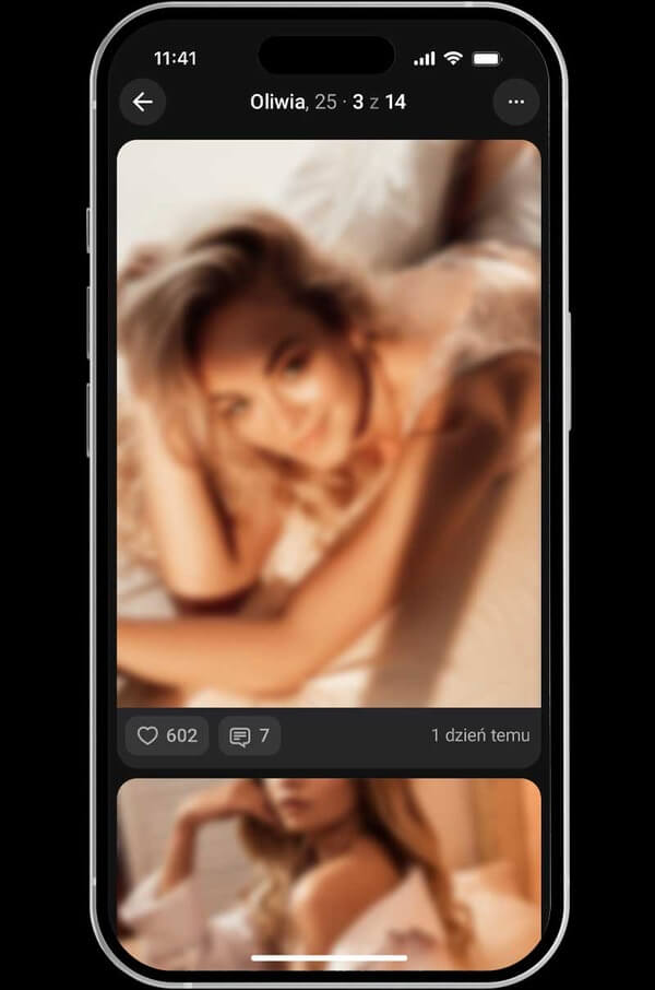 Zdjęcia użytkowniczki Oliwia na jej profilu na portalu erotycznym Erodate